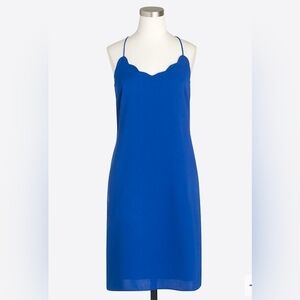 J. Crew Royal Blue Scalloped Dress